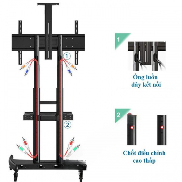 Giá treo tivi di động NB AVA1800-70-1P từ 55inch - 90inch Tải trọng 90kg, cao 1,6 m