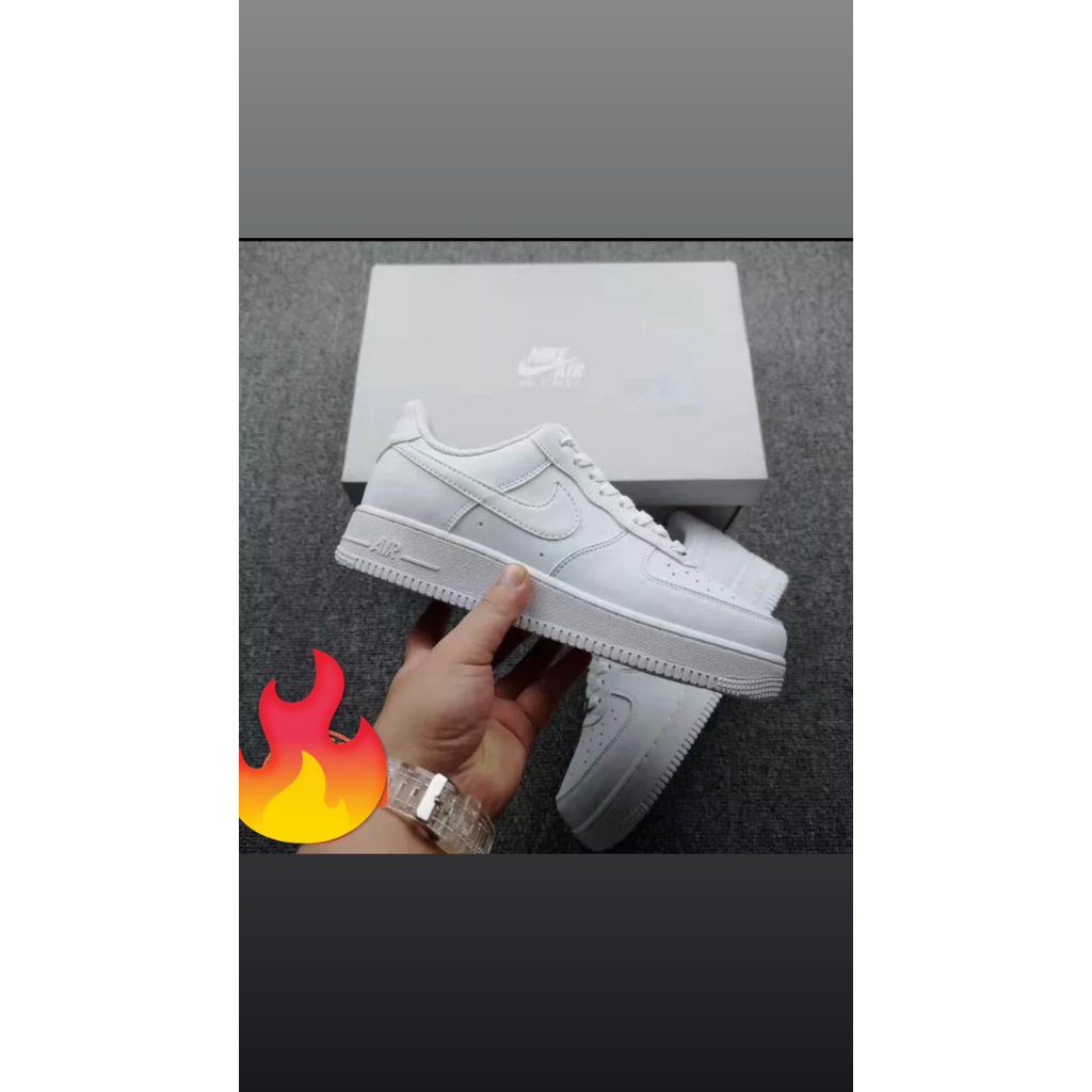 Giày Air Force 1 Just Do It màu trắng sữa hot 2023, Giày AF1 trắng sữa full box