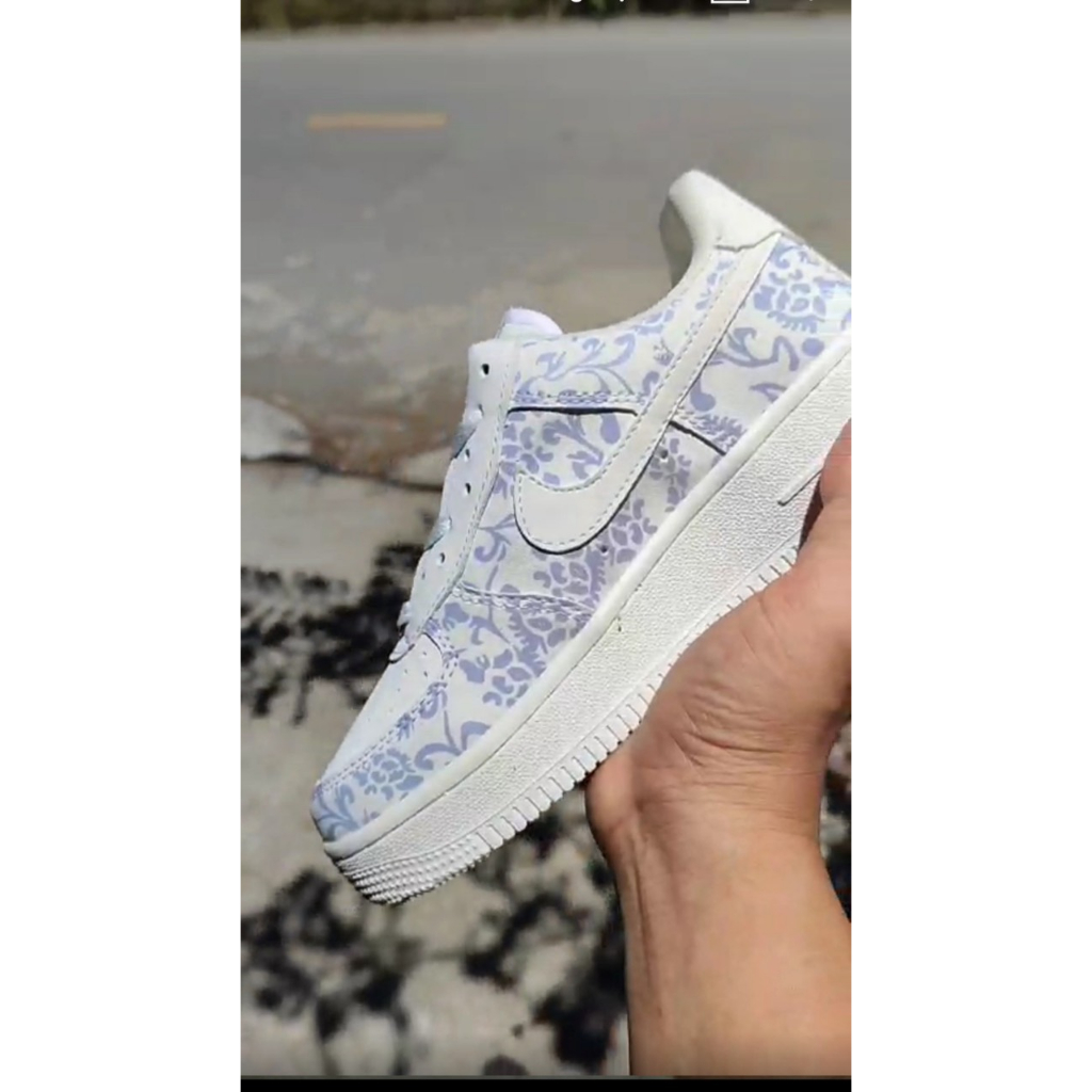 Giày Air Force 1 Just Do It màu trắng sữa hot 2023, Giày AF1 trắng sữa full box