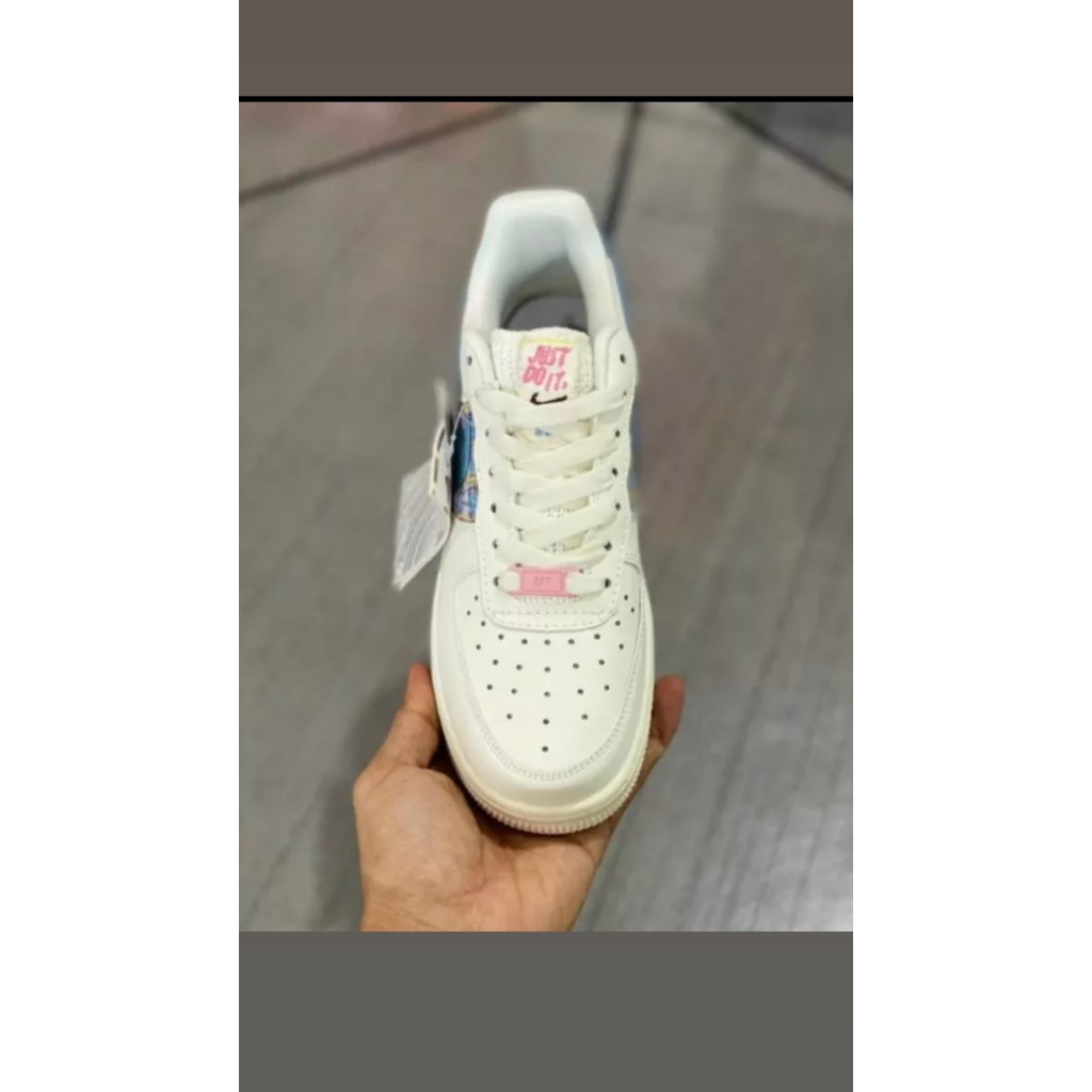 Giày Air Force 1 Just Do It màu trắng sữa hot 2023, Giày AF1 trắng sữa full box