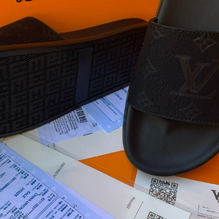 Dép nam quai ngang l.v, ,louis.vuiton, dập nổi thời trang đủ size 38-43