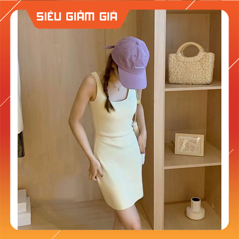 Đầm Len Body Cổ Vuông Dáng Ngắn Phong Cách Hàn Quốc Hàng Quảng Châu M3988 - Teen888