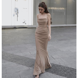 Đầm hai dây body xếp đuôi cá - TKCC Ashley