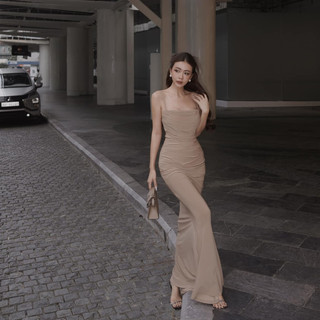 Đầm hai dây body xếp đuôi cá - TKCC Ashley