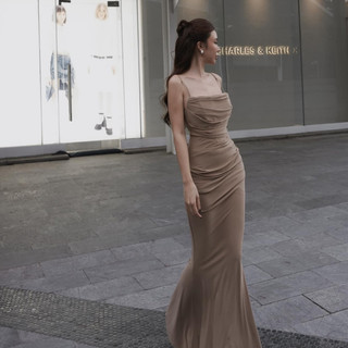 Đầm hai dây body xếp đuôi cá - TKCC Ashley