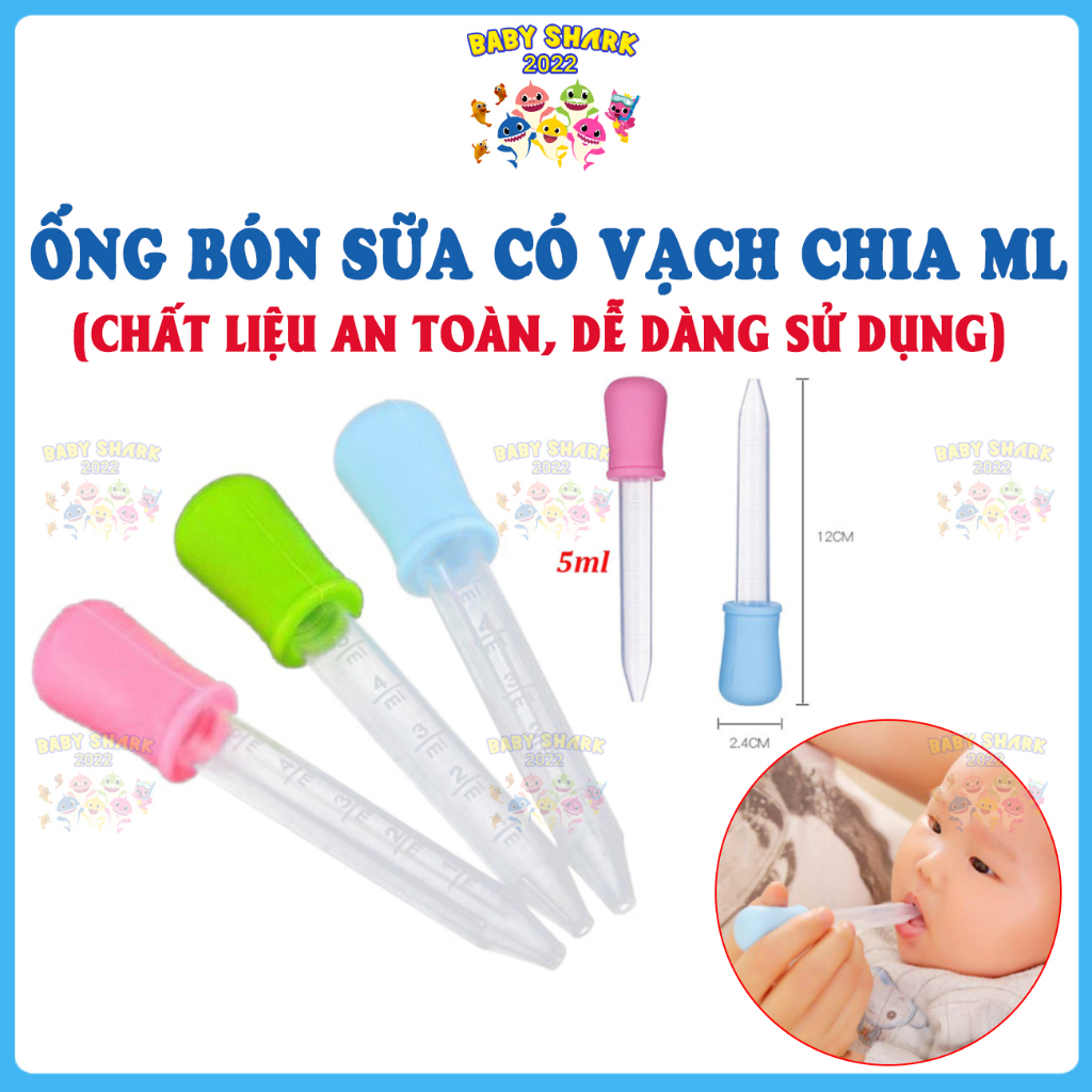 Ống bón thuốc, bón sữa cho bé có vạch chia ml tiện dụng