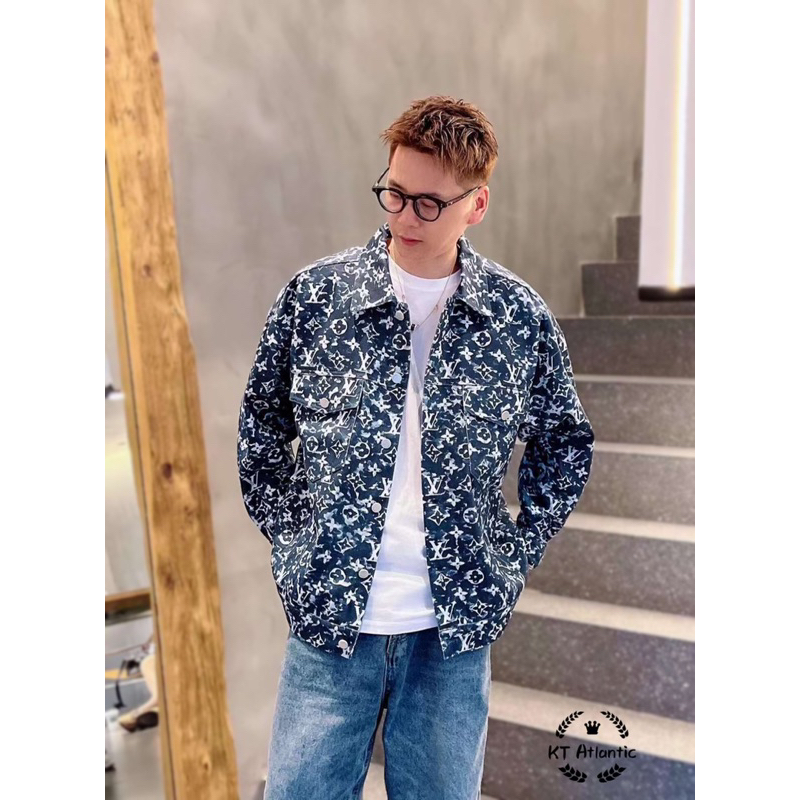 Áo Khoác Nam Bò Hoạ Tiết LV Xanh Chất Đẹp