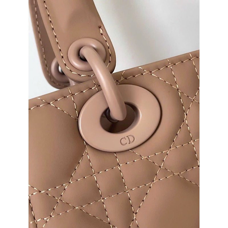 Túi xách nữ D Lady Matte Da thật tag full màu Fullbox nam châm 2 lớp 3 ô 5 ô  size 18 20