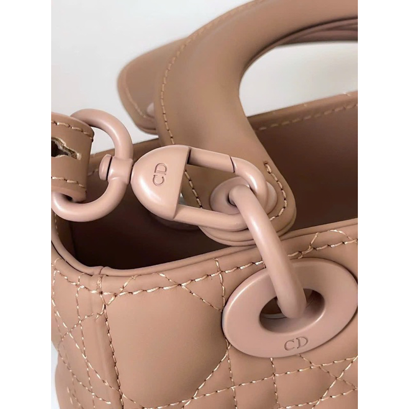 Túi xách nữ D Lady Matte Da thật tag full màu Fullbox nam châm 2 lớp 3 ô 5 ô  size 18 20