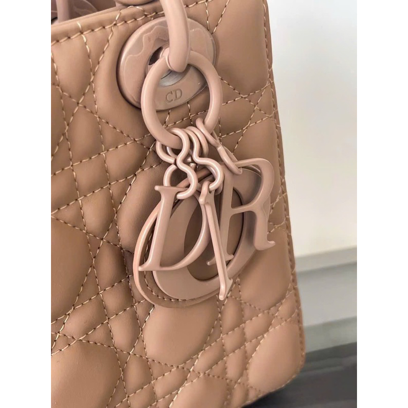 Túi xách nữ D Lady Matte Da thật tag full màu Fullbox nam châm 2 lớp 3 ô 5 ô  size 18 20