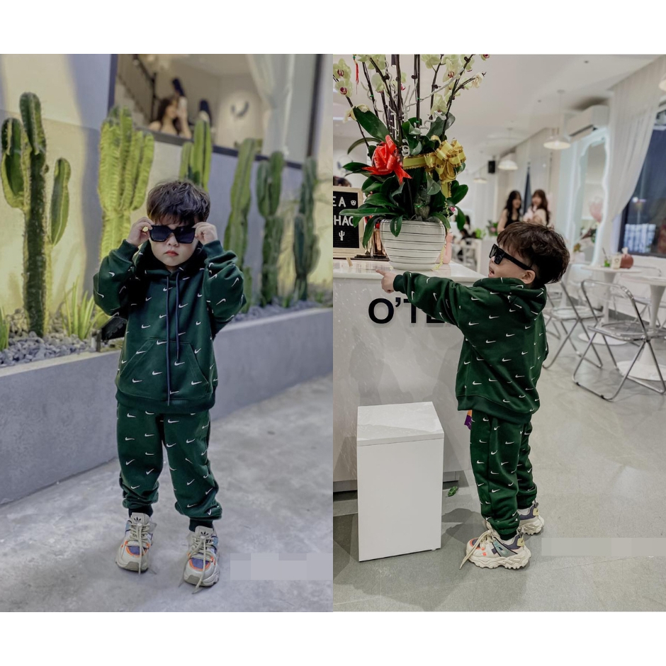Sét nỉ thu đông Ni.ke cho bé from rộng sành điệu cá tính phong cách