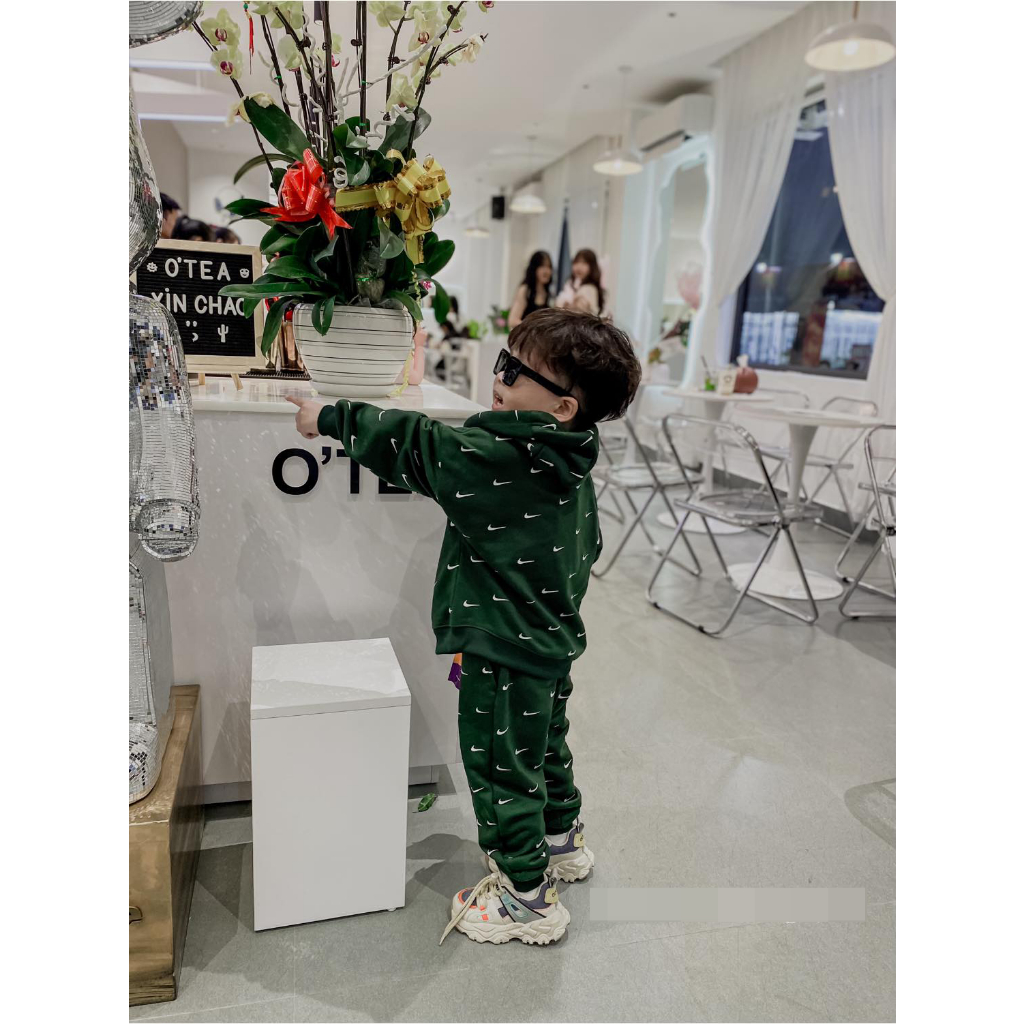 Sét nỉ thu đông Ni.ke cho bé from rộng sành điệu cá tính phong cách