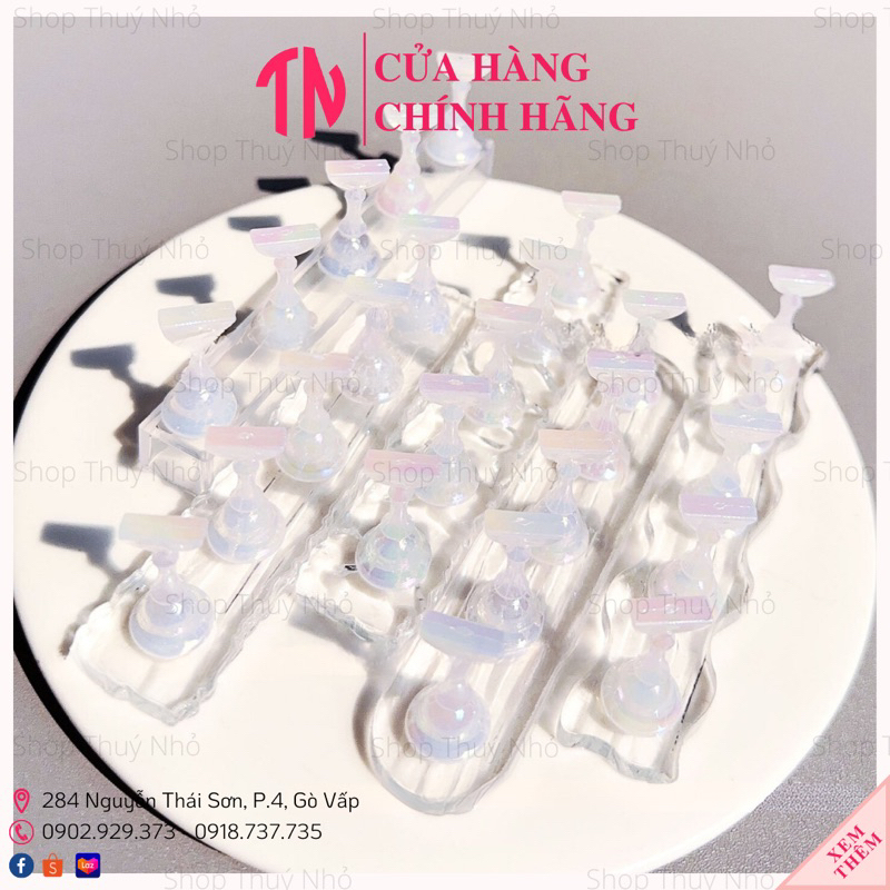 Bộ 5 chân đế kê móng giả tập vẽ nam châm màu hologram đa sắc cao cấp dụng cụ làm móng tay chuyên nghiệp nghệ thuật nail