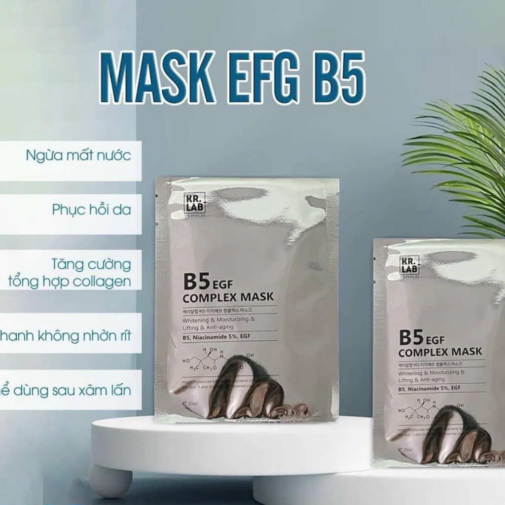 Combo 5 Mask Cấp Ẩm Phục Hồi Da B5 Niacinamide EGF Complex Mask Kr.Lab Hàn Quốc - LENIS