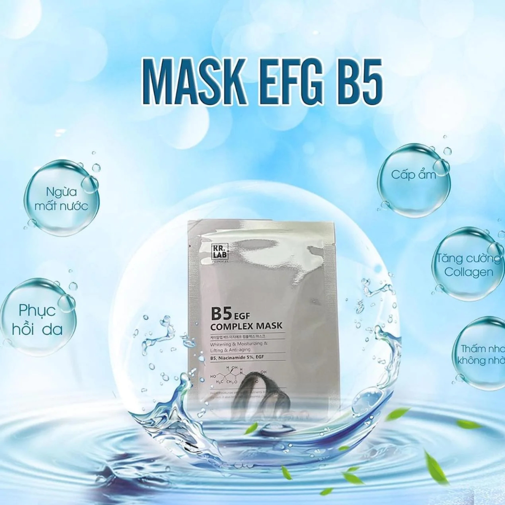 Combo 20 Mask B5 Kr.Lab B5 Niacinamide EGF Complex Mask Giúp Cấp Ẩm Dưỡng Trắng Phục Hồi Da - LENIS