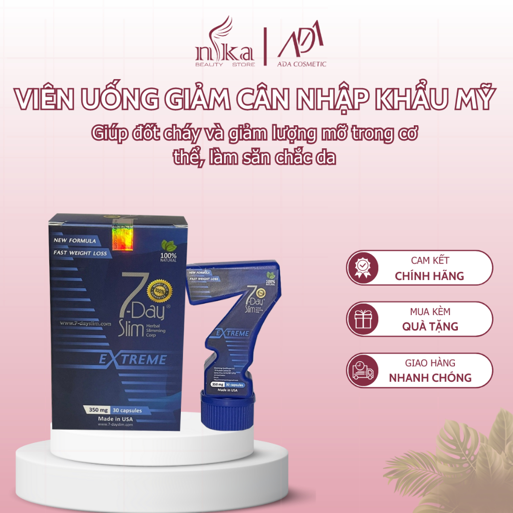 7 Day Slim - Viên Uống Giảm Cân Nhập Khẩu Mỹ (30 Viên) - Giấy Cam Kết