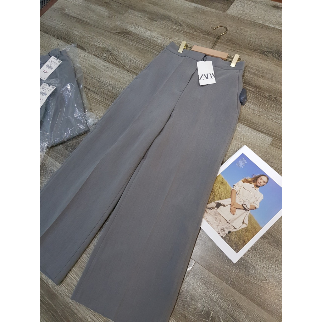 Quần culottes ZR lưng thun màu xám