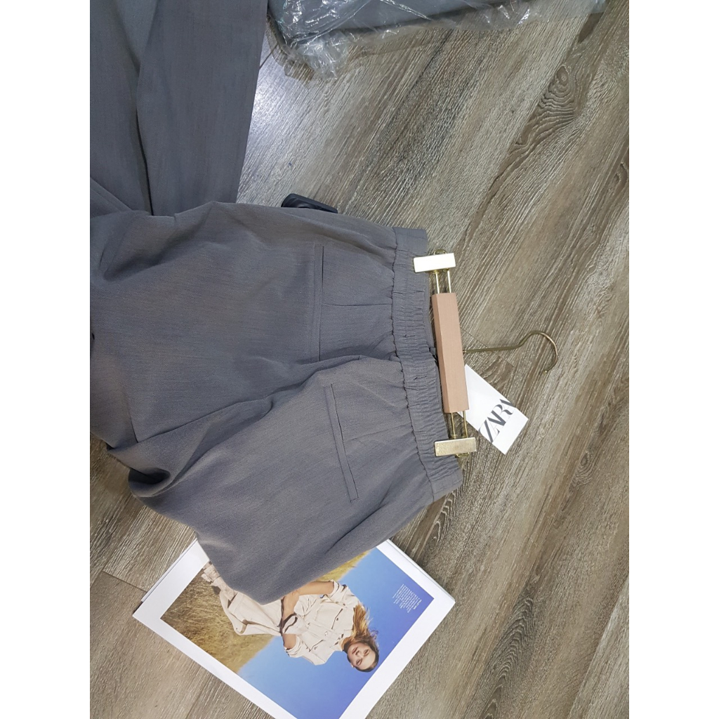 Quần culottes ZR lưng thun màu xám