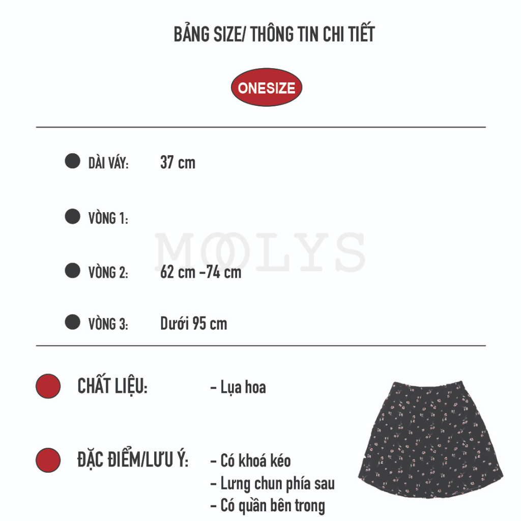 Chân váy hoa nhí dáng chữ A dễ thương MOOLYS MK001