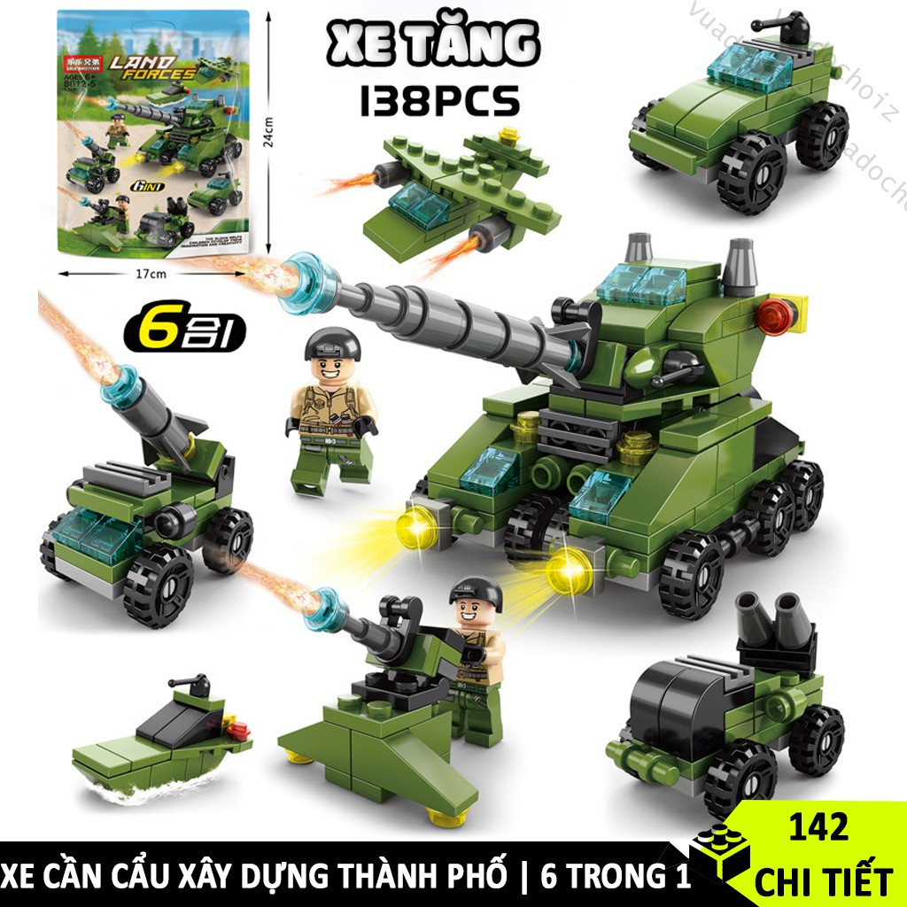 Xe lắp ráp xe lego cảnh sát, quân đôi và nhiều mẫu khác