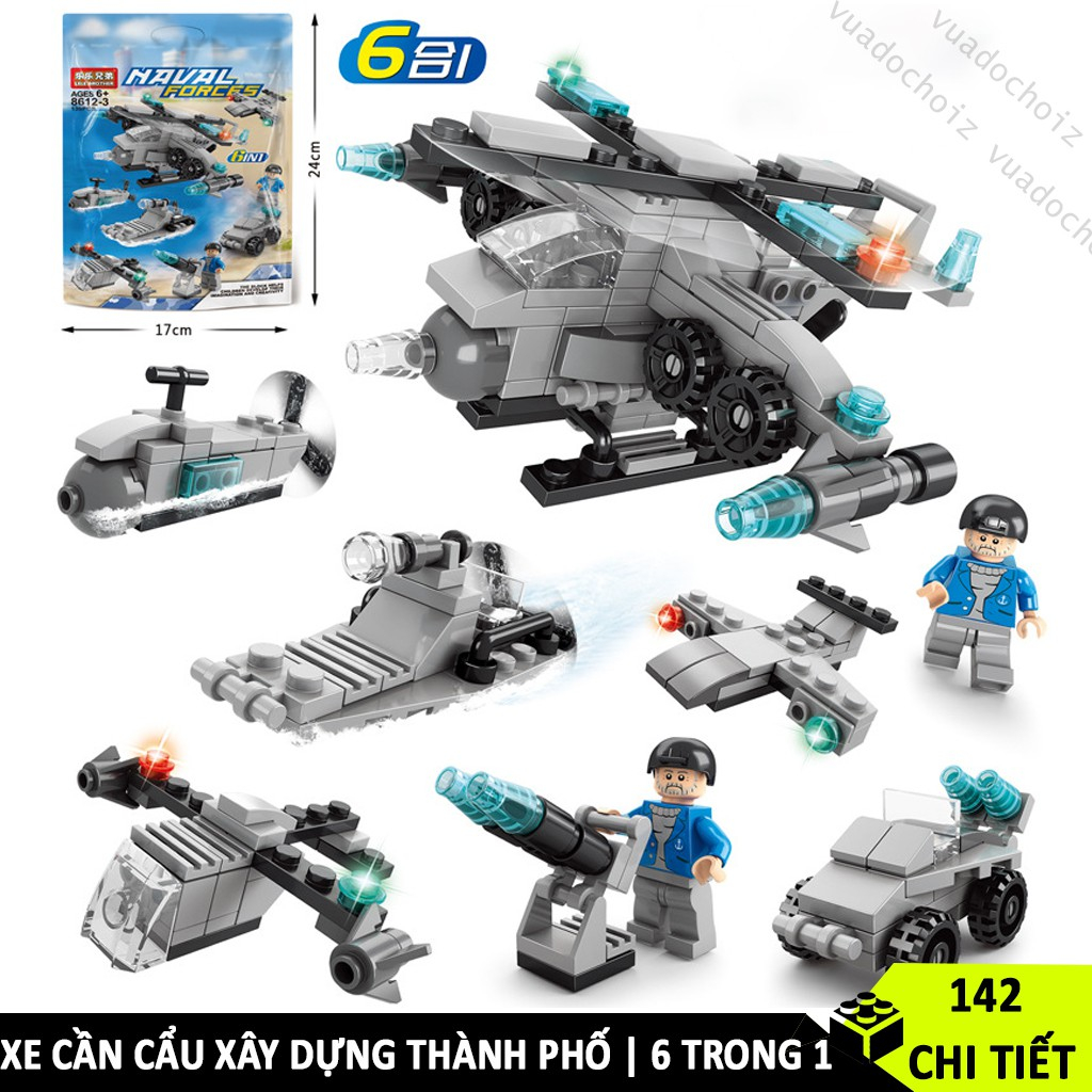 Xe lắp ráp xe lego cảnh sát, quân đôi và nhiều mẫu khác