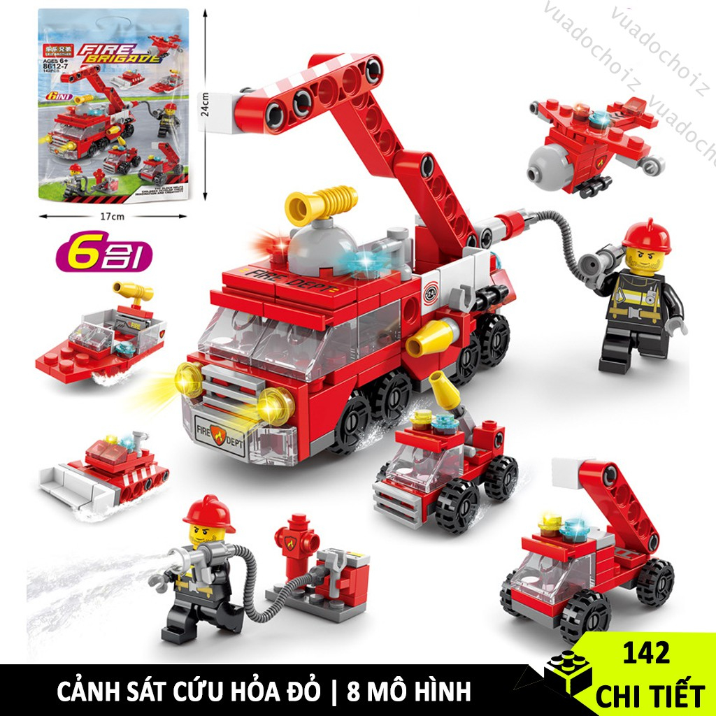 Xe lắp ráp xe lego cảnh sát, quân đôi và nhiều mẫu khác