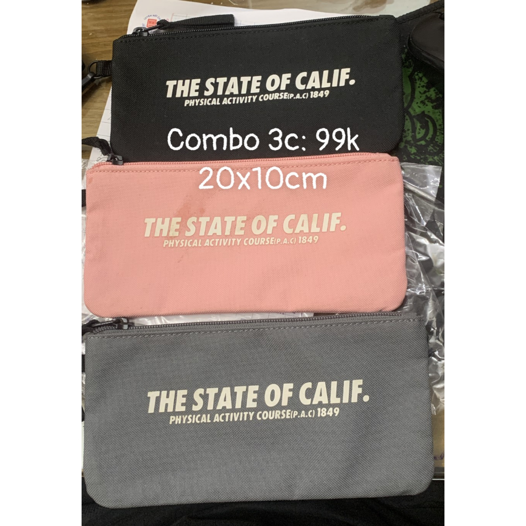 Set 3 Túi đa năng chống thấm nước nhẹ State of Calif 20x10cm