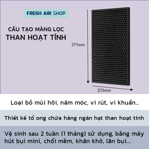 Combo HEPA+THAN màng lọc không khí Sharp KC-W45, Y45, A40, Z40, Z45, B40, B50, C70, 500Y2, 450Y3, BX50, KI-BX50, KI-DX50