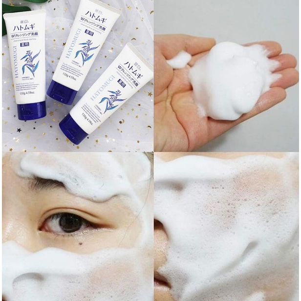 Sữa rửa mặt Hatomugi Nhật Bản ý dĩ trắng da dưỡng ẩm Moisturizing & Facial Washing 130g date tháng 4/2026