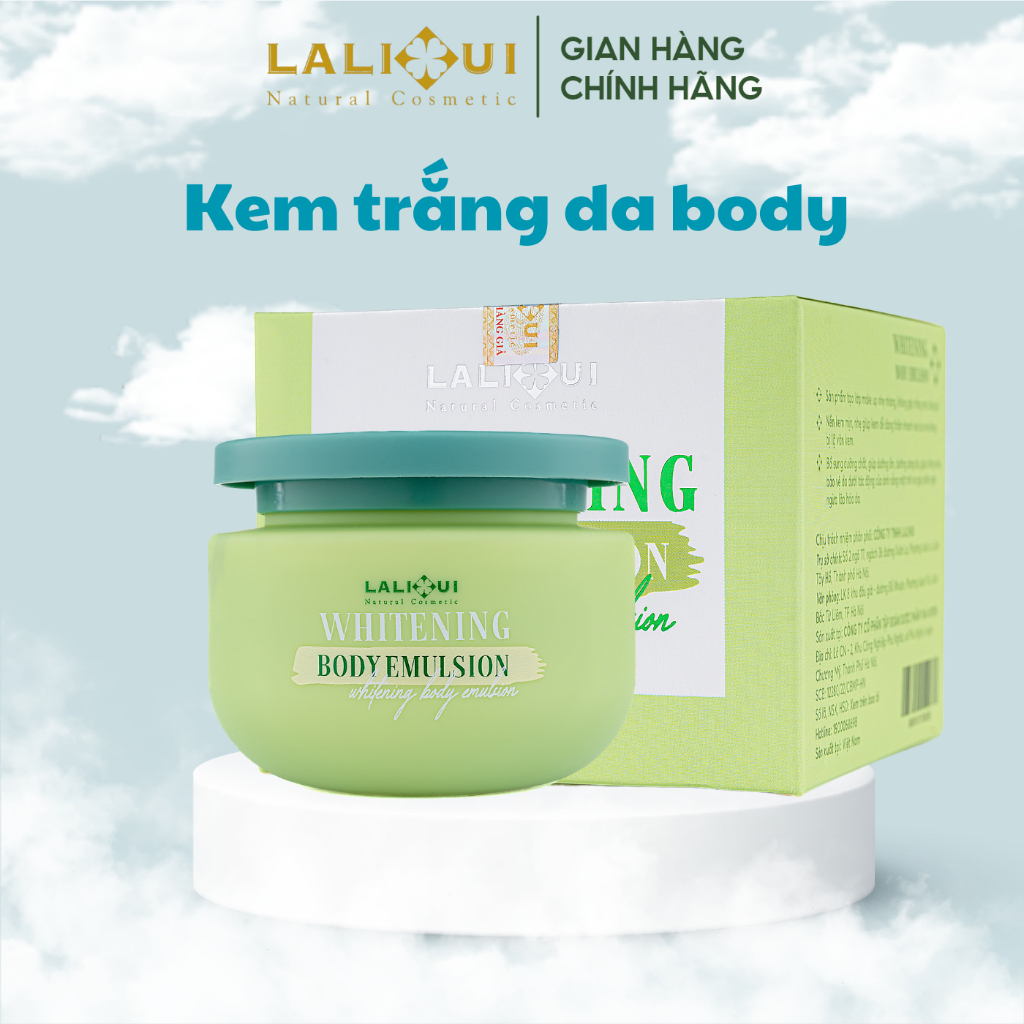 Kem body whitening siêu cấp Lalihui chính hãng, Kem dưỡng trắng da toàn thân không bết dính nâng tông hiệu quả