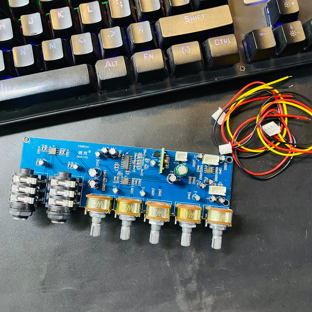 Mạch PT2399 Karaoke Reverb nguồn đơn 12V Bản cao cấp