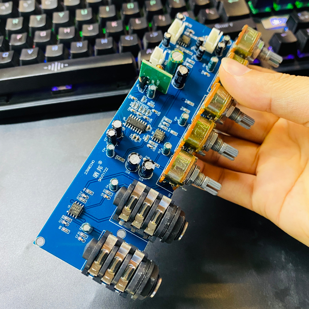 Mạch PT2399 Karaoke Reverb nguồn đơn 12V Bản cao cấp