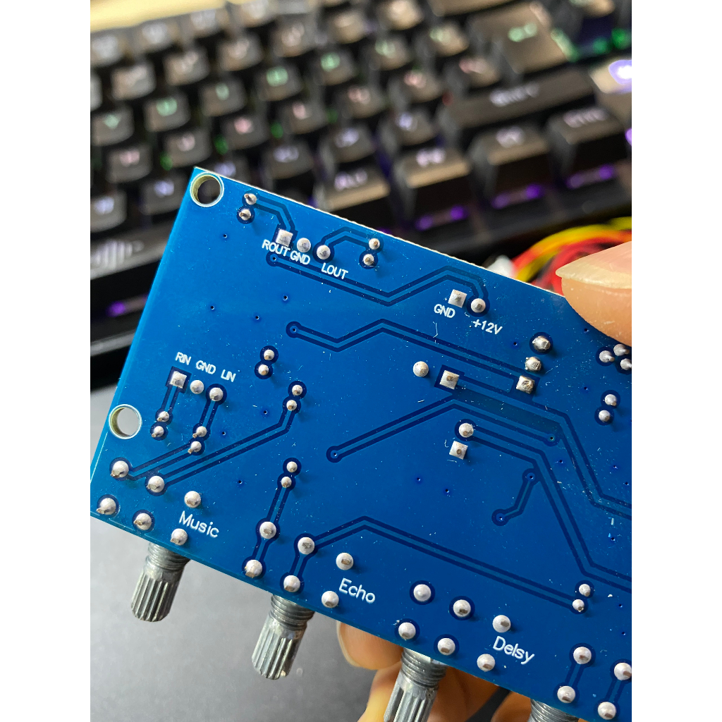 Mạch PT2399 Karaoke Reverb nguồn đơn 12V Bản cao cấp