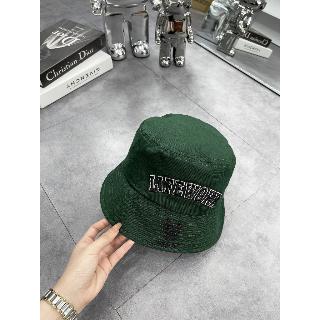 Nón Vành Logo Thêu Life.Work Vải Kaki Cao Cấp Đứng Form Mũ