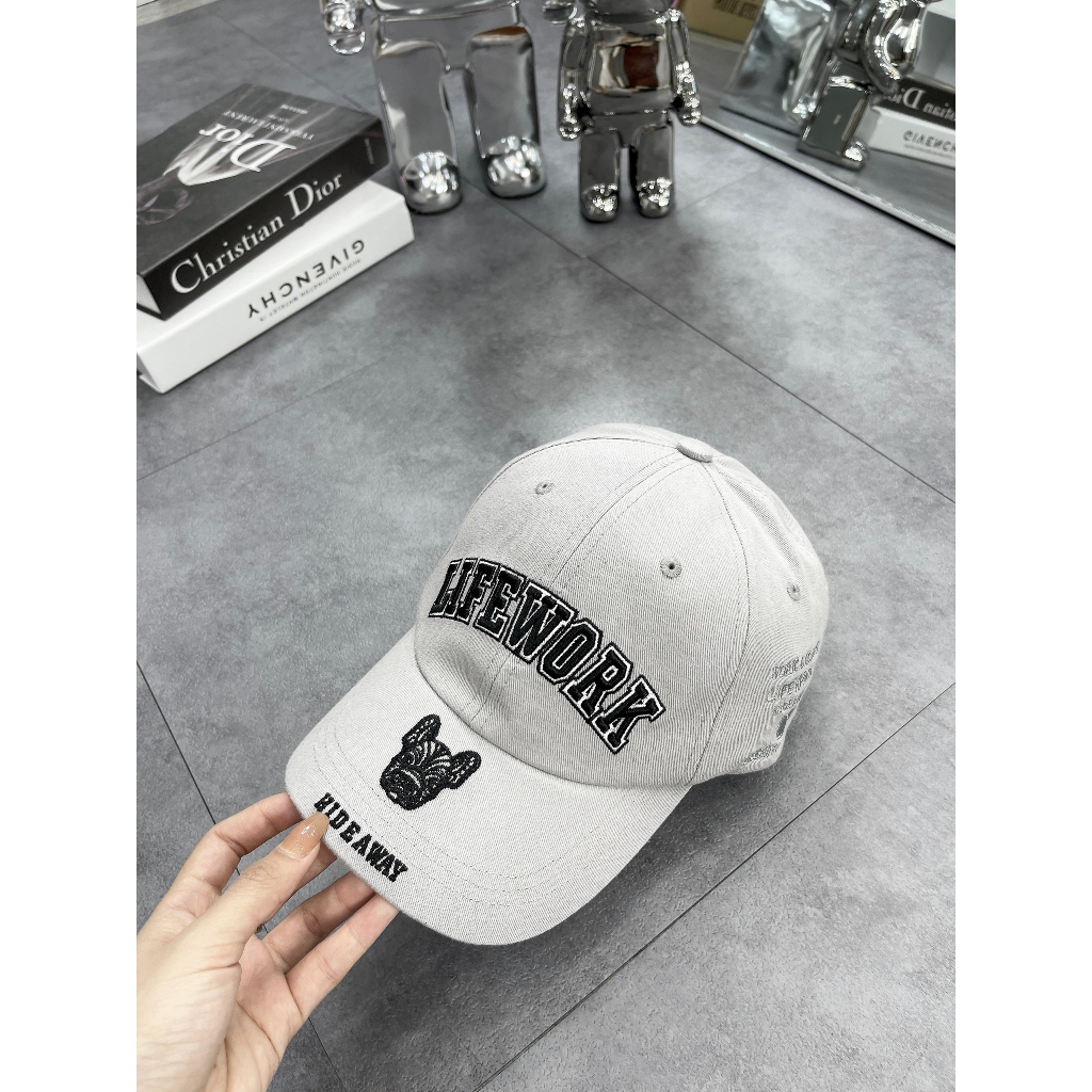 Nón Vành Logo Thêu Life.Work Vải Kaki Cao Cấp Đứng Form Mũ