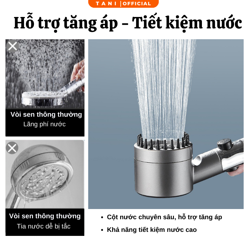 Vòi Sen Nóng Lạnh Tani Tăng Áp Điều Chỉnh Lực Nước Chất Liệu Cao Cấp