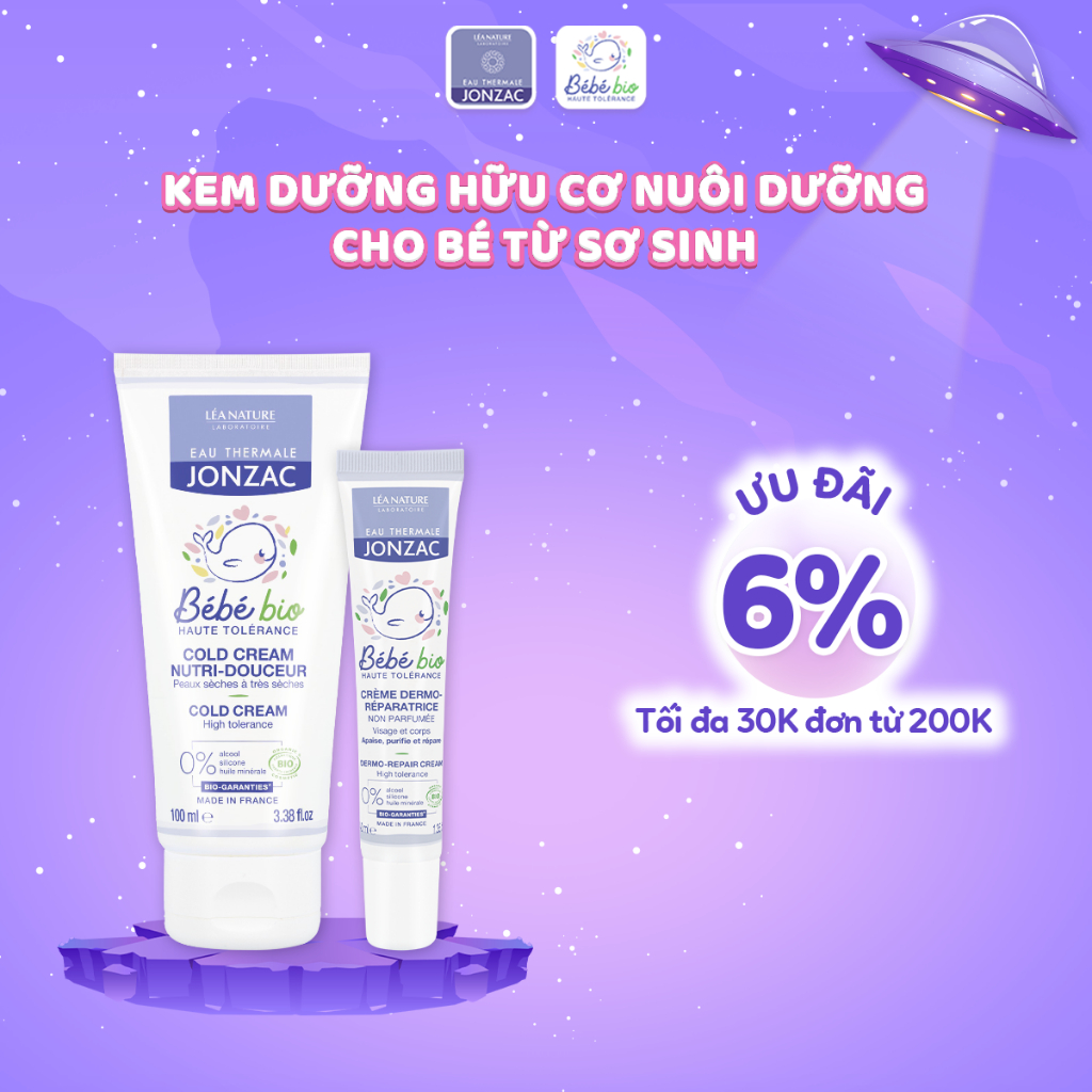 Kem Dưỡng Hữu Cơ Nuôi Dưỡng Da Dành Cho Bé Eau Thermale Jonzac Bébé Bio 40ml