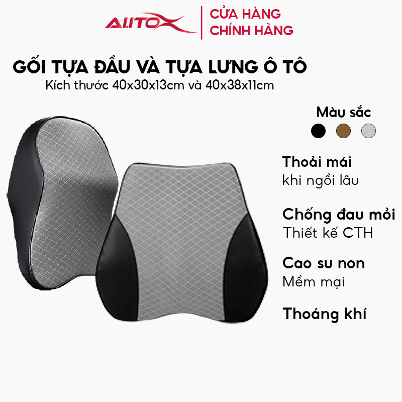 Gối tựa đầu ô tô cao su non  AutoX vỏ da PU sang trọng thiết kế thông minh chống đâu mỏi phù hợp với mọi loại xe | BigBuy360 - bigbuy360.vn