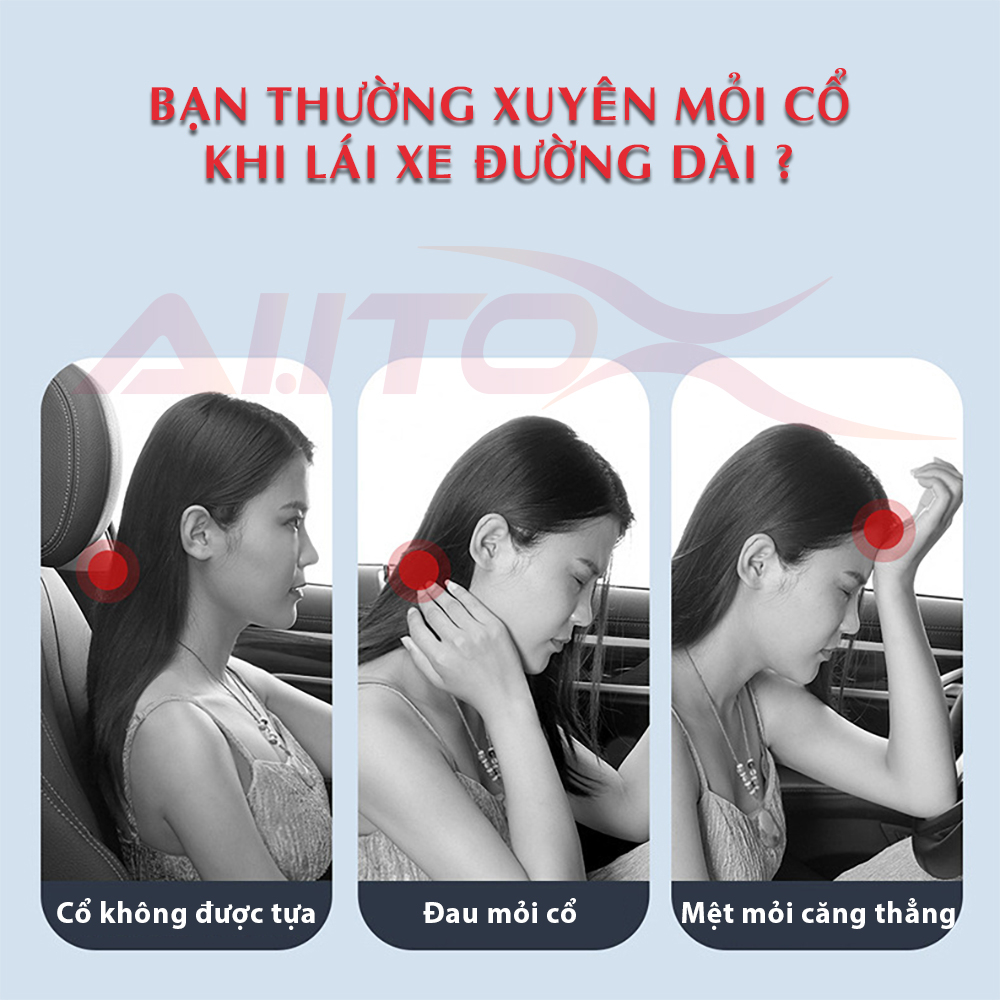 Gối tựa đầu ô tô cao su non  AutoX vỏ da PU sang trọng thiết kế thông minh chống đâu mỏi phù hợp với mọi loại xe | BigBuy360 - bigbuy360.vn