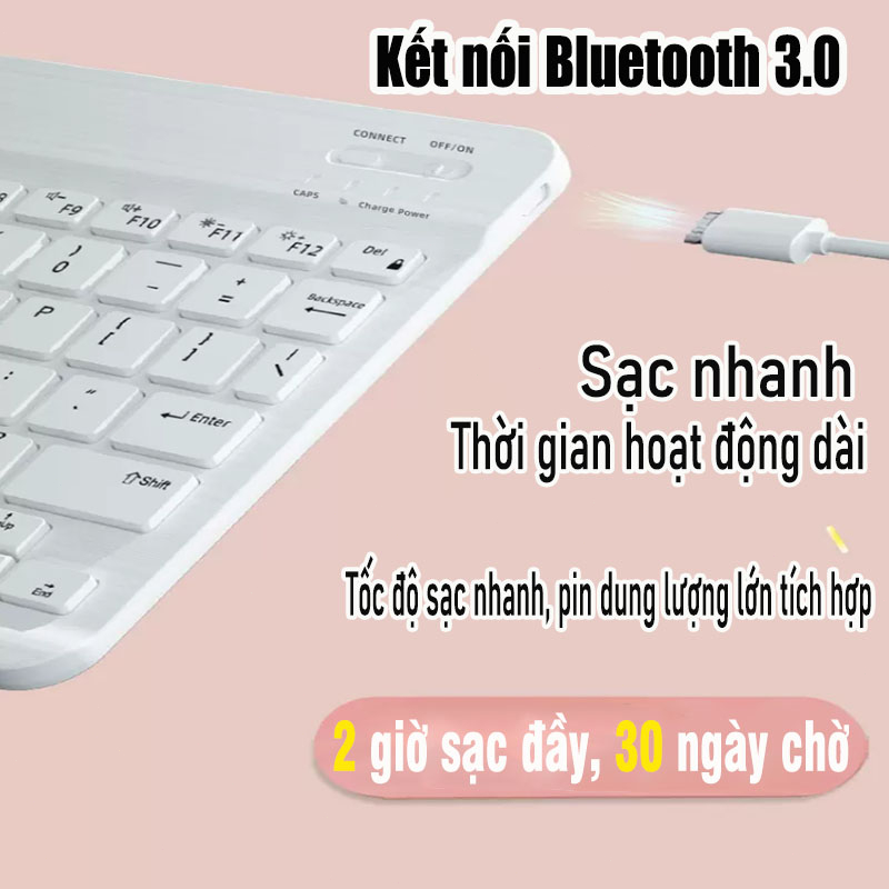 Bàn phím không dây Bluetooth cho Android iOSWindows Chuột không dây Sạc USB Kết nối tốt Bộ bàn phím chuột không dây