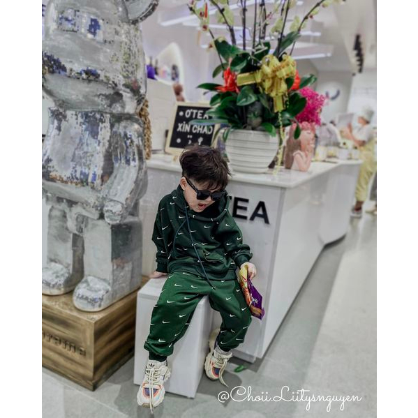 Sét nỉ thu đông Ni.ke cho bé from rộng sành điệu cá tính phong cách