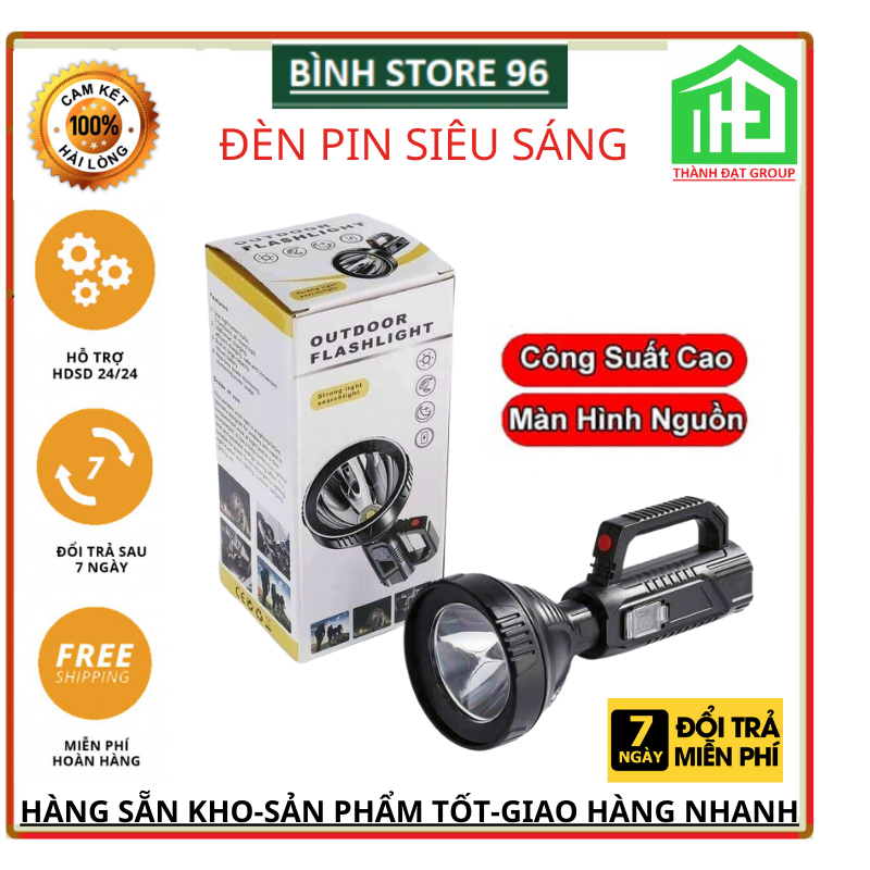Đèn pin siêu sáng KAW W590 chiếu xa 500m pin khủng quân đội Mỹ vỏ nhựa ABS siêu bền bóng led siêu sáng