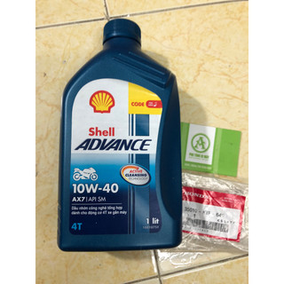 Nhớt xe số 1L Shell Advance Synthetic Based AX7 4T 10W40 ( tặng lọc nhớt Yamaha hoặc Lọc Suzuki nhỏ )