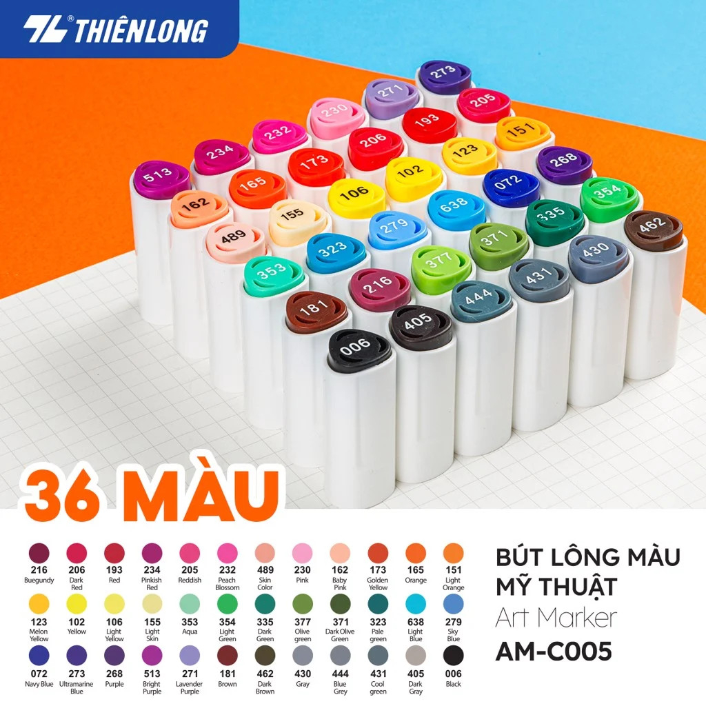 Bút dạ màu - bút marker 36 màu Thiên Long Colokit ART MARKER AM-C005