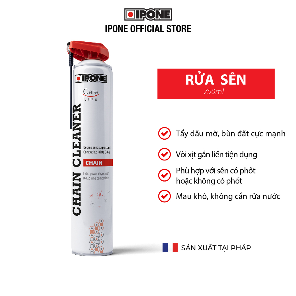 Chai xịt vệ sinh, rửa sên/xích không hại phốt cao su Ipone Chain Cleaner