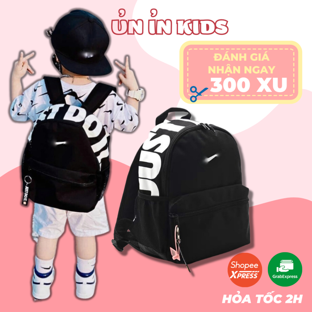 Balo đi học cho bé trai bé gái mẫu giáo mầm non màu đen hàng loại 1 - ỦN ỈN KIDS