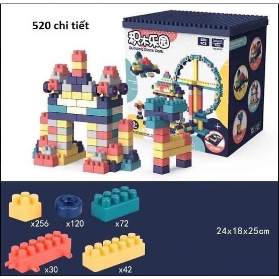 Đồ Chơi Xếp Hình 520 Chi Tiết CAO CẤP - Đồ Chơi Xếp Hình Lego Thông Minh Cho Bé.