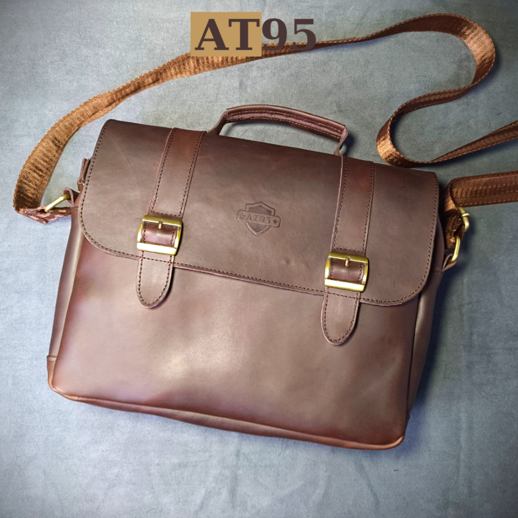 Cặp da bò thật da bò sáp thương hiệu W