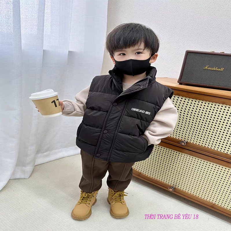 Áo phao gile cho bé trai 8-20kg, áo gile cho bé xinh xắn hàng may kỹ cao cấp chất liệu mềm mịn dày dặn ấm áp GILE18