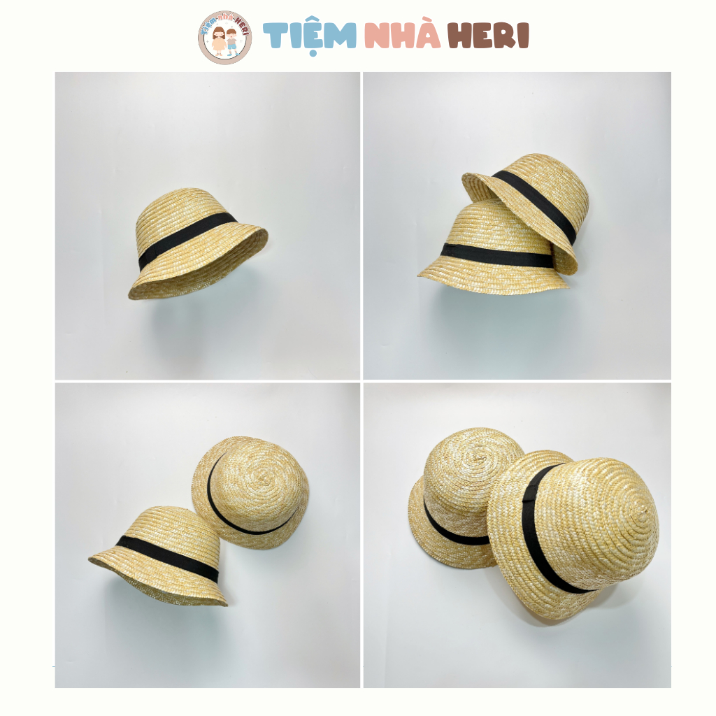 Nón cói vành cho bé trai bé gái Tiệm Nhà Heri size từ 1 tuổi đến 4 tuổi